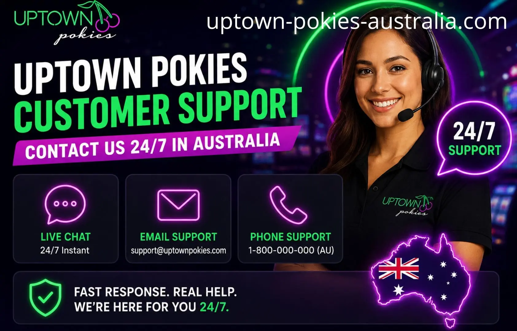 Uptown Pokies customer support in Australia